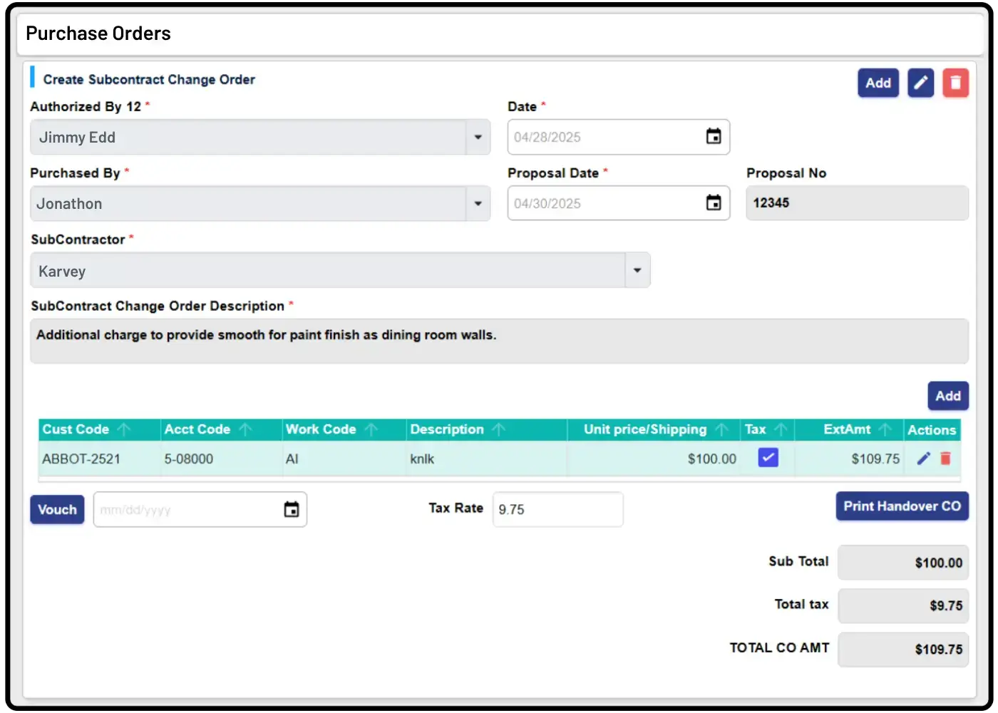 Purchase Orders