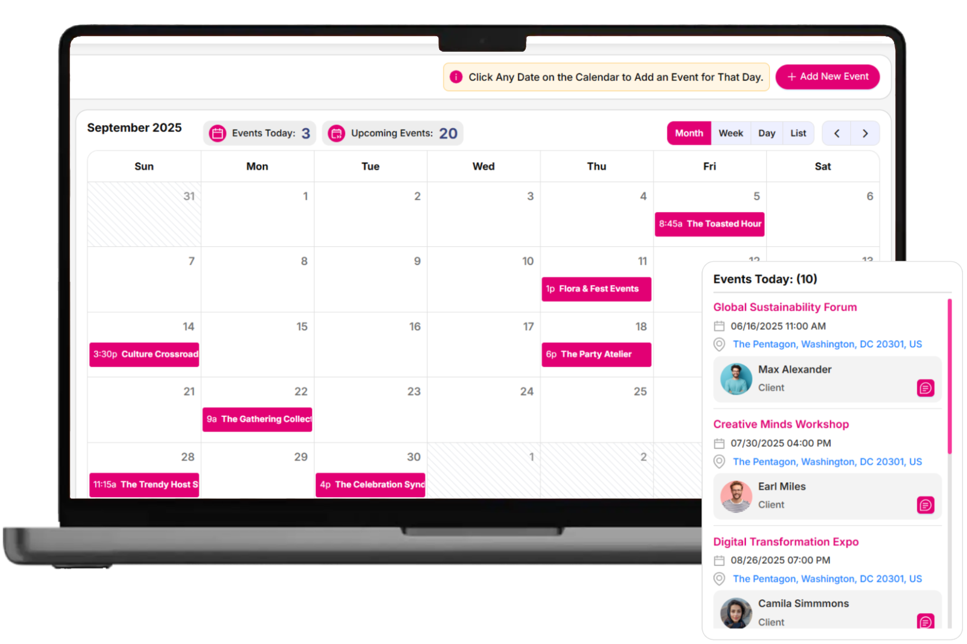 event calendar overview