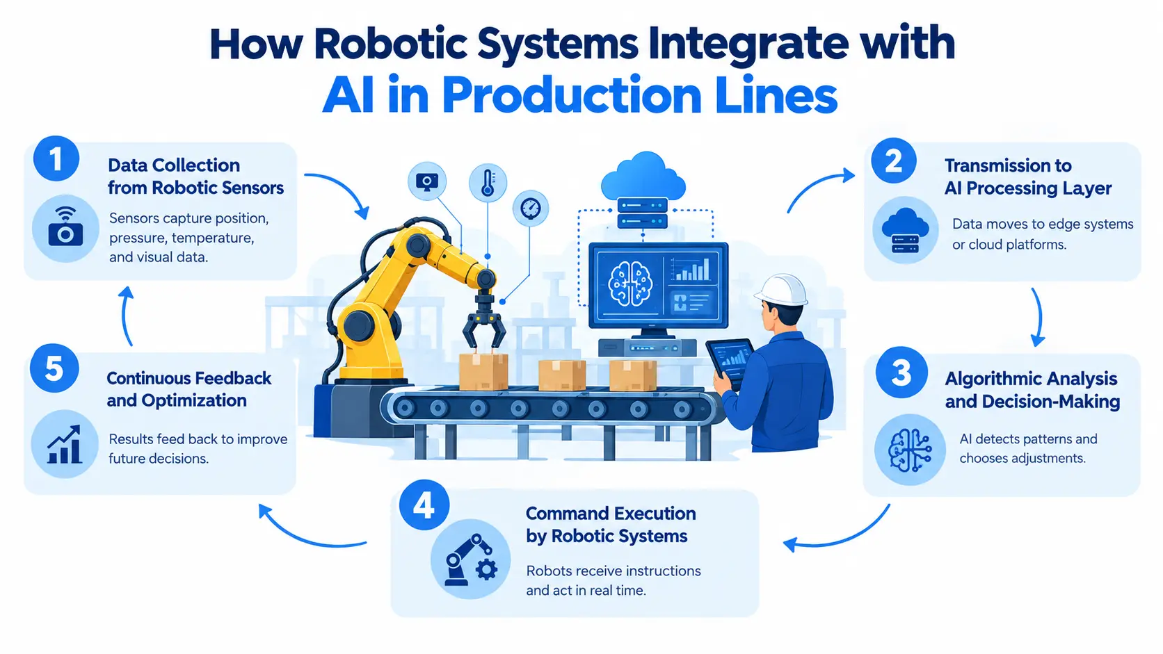 Robotic Systems Integrate with AI in Production Lines